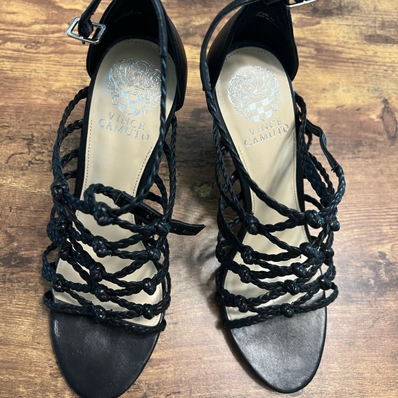 Vince Camuto size 8.5 black heel sandals with straps. Worn once for try-on only. - Picture 4 of 4